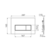 Clapetă de acționare Alcadrain, Thin, dublă comandă, red gold mat